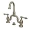 Kingston Brass KS7998AL English Country Bathroom Bridge Faucet, Brushed Nickel KS7998AL - alternate 1